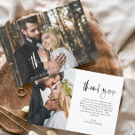 Mariage Merci photo manuscrit Élégant<br><div class="desc">Cartes de remerciement Mariage manuscrites qui ont une photo à l'avant et à l'arrière. Les cartes de remerciement contiennent une typographie de script moderne,  lettrée à la main,  qui sont élégantes,  simples et modernes à utiliser après que vous minimaliste simple célébration de mariage.</div>