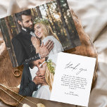 Mariage Merci photo manuscrit Élégant<br><div class="desc">Cartes de remerciement Mariage manuscrites qui ont une photo à l'avant et à l'arrière. Les cartes de remerciement contiennent une typographie de script moderne,  lettrée à la main,  qui sont élégantes,  simples et modernes à utiliser après que vous minimaliste simple célébration de mariage.</div>