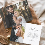 Mariage Merci photo manuscrit Élégant<br><div class="desc">Cartes de remerciement Mariage manuscrites qui ont une photo à l'avant et à l'arrière. Les cartes de remerciement contiennent une typographie de script moderne,  lettrée à la main,  qui sont élégantes,  simples et modernes à utiliser après que vous minimaliste simple célébration de mariage.</div>