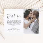 Mariage Merci photo minimaliste simple<br><div class="desc">Cartes de Merci mariage qui ont une photo à l'avant et à l'arrière. Les cartes de remerciement contiennent une typographie de script moderne,  lettrée à la main,  qui sont élégantes,  simples et modernes à utiliser après la célébration du mariage.</div>