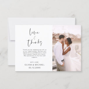 Mariage Merci Photo Simple Elegant