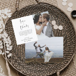 Mariage Merci Photo Simple Elegant<br><div class="desc">Cartes de Merci mariage qui ont une photo à l'avant et à l'arrière. Les cartes de remerciement contiennent une typographie de script moderne,  lettrée à la main,  qui sont élégantes,  simples et modernes à utiliser après la célébration du mariage.</div>