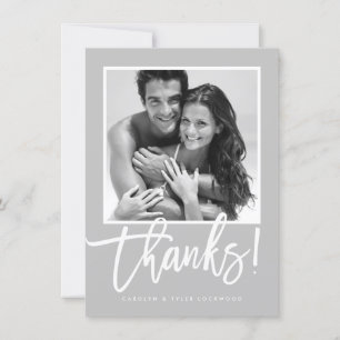 MARIAGE MERCI simple calligraphie gris blanc