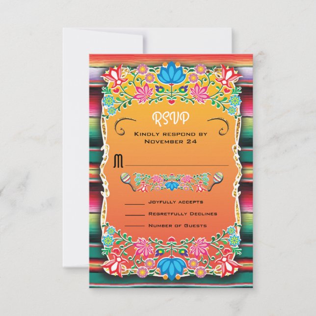 Mariage mexicain Rug et Floral RSVP (Devant)