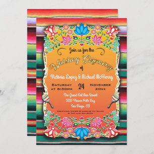 Mariage mexicain Rug et invitation à la floraison