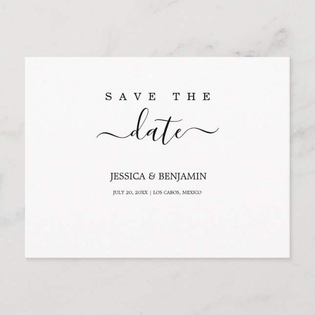 Mariage minimal Enregistrer la carte postale Date (Devant)
