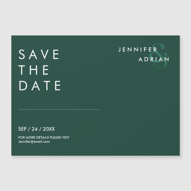 Mariage minimal Enregistrer les cartes de dates (Devant)