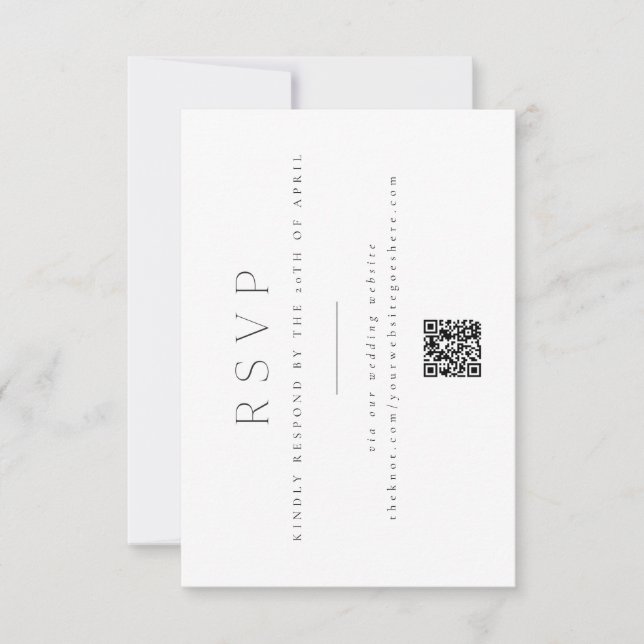 Mariage minimal et élégant RSVP (Devant)