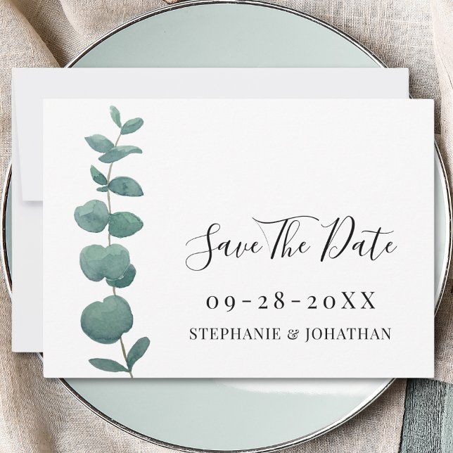 Mariage Minimal Eucalyptus Enregistrer La Carte Da (Créateur téléchargé)