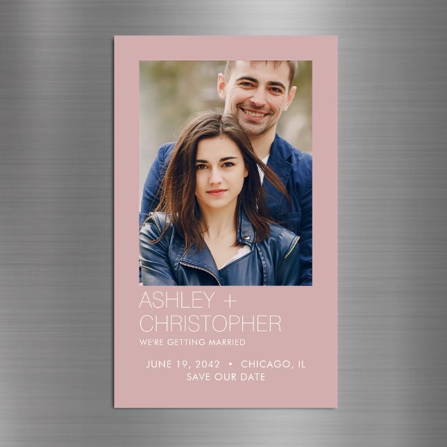 Mariage minimal moderne Enregistrer l'aimant photo (Créateur téléchargé)