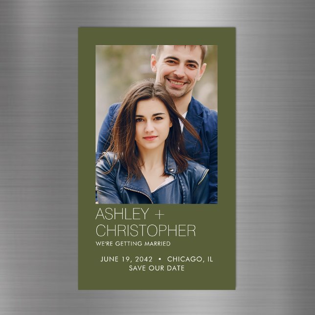 Mariage minimal moderne Enregistrer l'aimant photo (Créateur téléchargé)