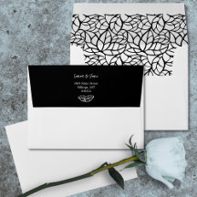 Mariage minimal noir blanc de feuillage Enregistre