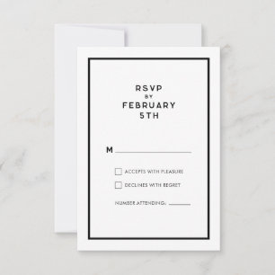 Mariage minimal Noir & Blanc Français Chic RSVP