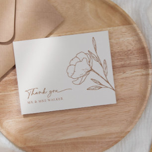 Mariage minimaliste Boho Carte de remerciements pl