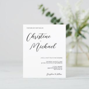Mariage minimaliste chic noir blanc simple