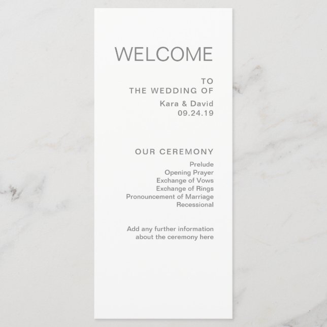 Mariage minimaliste chic | Programme Grey (Devant)