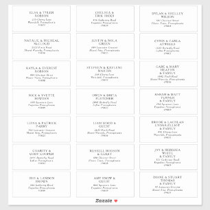 Mariage minimaliste classique Étiquette de adresse