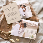 Mariage Minimaliste de Terracotta - Grille de Reme<br><div class="desc">Cartes de remerciements du Mariage Budget qui ont une photo à l'avant et à l'arrière. Les cartes de remerciement contiennent une typographie de script moderne,  lettrée à la main,  qui sont élégantes,  simples et modernes à utiliser après la célébration du mariage.</div>