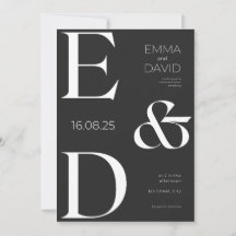 Mariage minimaliste de typographie noir et blanc I
