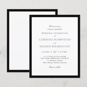 Mariage Minimaliste Élégant Noir & Blanc