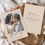 Mariage minimaliste en terre cuite Photo Merci<br><div class="desc">Cartes de Remerciements Mariage en terre cuite qui ont une photo à l'avant et à l'arrière. Les cartes de remerciement contiennent une typographie de script moderne,  lettrée à la main,  qui sont élégantes,  simples et modernes à utiliser après la célébration du mariage.</div>