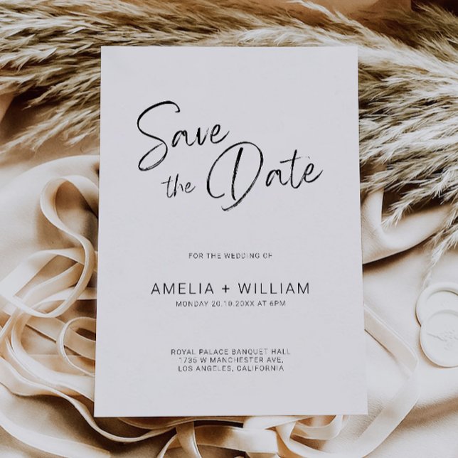 Mariage minimaliste Enregistrer la date Invitation (Minimalist Wedding Save the Date Invitation)