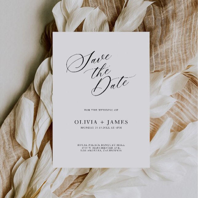 Mariage minimaliste Enregistrer la date Invitation (Minimalist Wedding Save the Date Invitation)