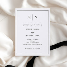 Mariage minimaliste et chic avec monogramme