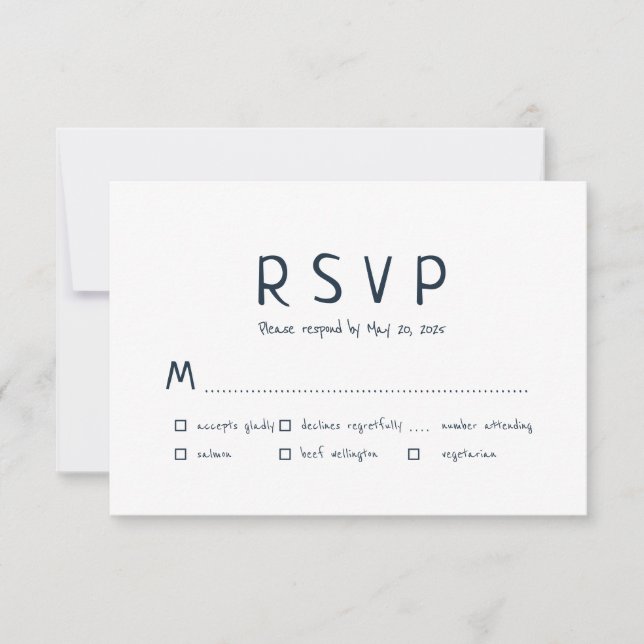 Mariage minimaliste et moderne RSVP (Devant)