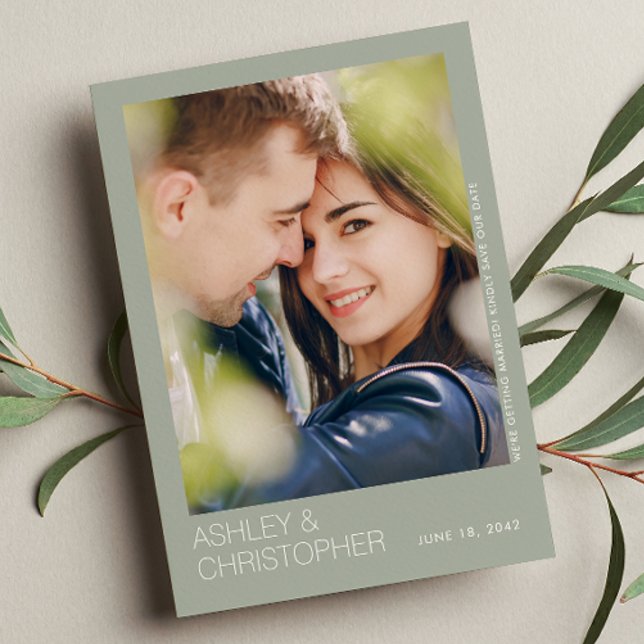 Mariage minimaliste moderne Carte photo de sauvega (Créateur téléchargé)
