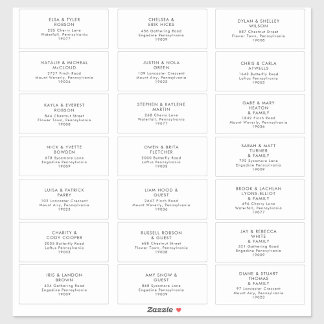Mariage minimaliste moderne Étiquettes de adresse 