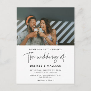 Mariage minimaliste moderne invitation photo