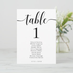 Mariage minimaliste moderne Leyton Numéro de table