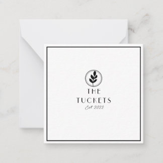 Mariage minimaliste moderne Merci carte postale