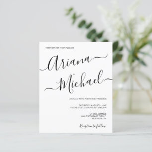 Mariage minimaliste moderne noir blanc simple