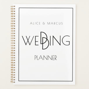 Mariage minimaliste moderne noir et blanc