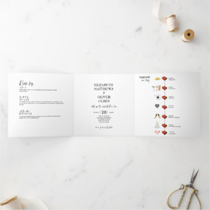 Mariage minimaliste moderne photo Tri-Fold Invitat