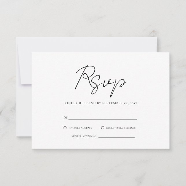 Mariage minimaliste moderne RSVP (Devant)