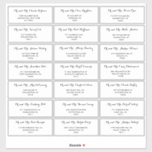 Mariage minimaliste noir blanc Étiquette de adress