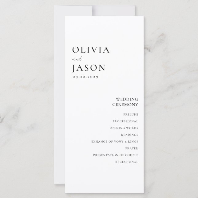 Mariage minimaliste noir et blanc moderne (Devant)