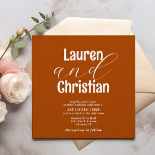 Mariage minimaliste Orange Burnt