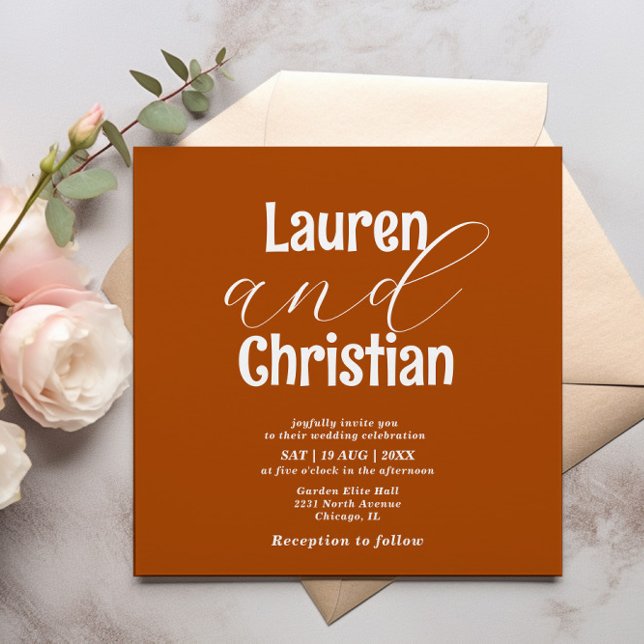 Mariage minimaliste Orange Burnt (Créateur téléchargé)
