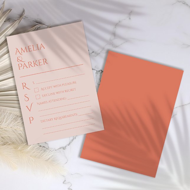 Mariage minimaliste orange RSVP (Créateur téléchargé)