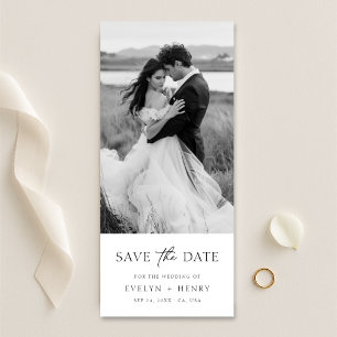Mariage minimaliste photo marque-page Save the Dat