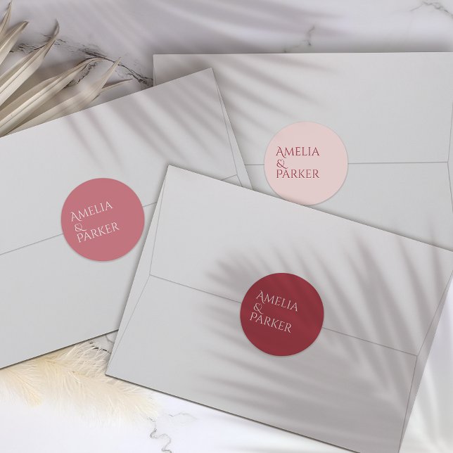 Mariage minimaliste rouge Crimson Étiquette (Créateur téléchargé)