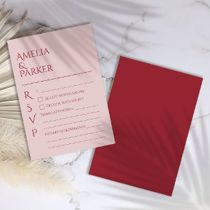 Mariage minimaliste rouge Crimson RSVP