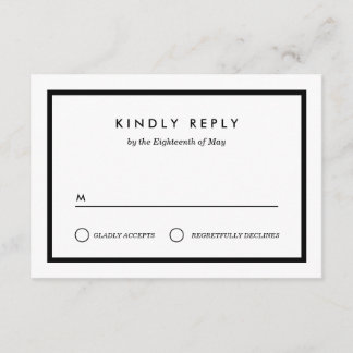 Mariage minimaliste RSVP