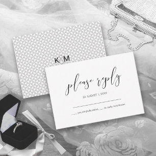 Mariage minimaliste simple RSVP Black ID523