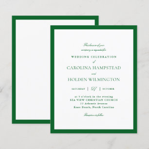 Mariage minimaliste vert et blanc élégant moderne