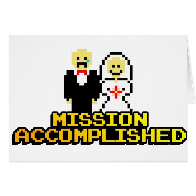 Mariage "Mission accomplie" (8 bits) (Devant horizontal)